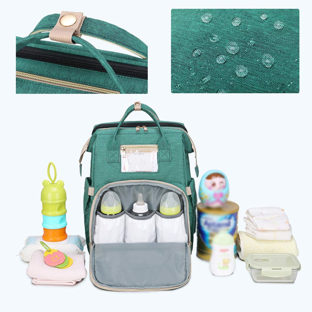 Borsa Fasciatoio 2 In 1 Portatile Multifunzionale Lettini da Viaggio Culla Portatile Zaino Mamma Impermeabile Grande Capacità Grigio chiaro 32 * 14 * 41CM
