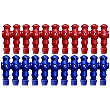 22 Pieces Table Foosball Men Players, Plastic Replacement Dolls for Table Soccer Football Game, Smooth Burr-Free Rod Figures Accessory SetRed blue