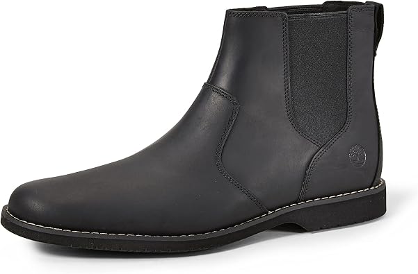 Timberland Men's Woodhull Chelsea Boots Black Full Grain 41 EU