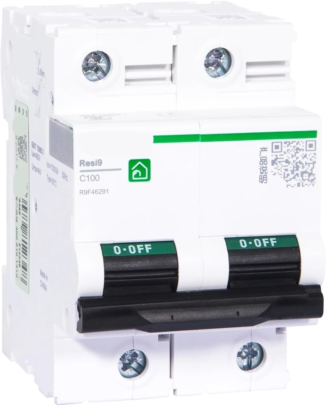 Resi9 c Curve High Rated Current Circuit Breaker R9F 1P 2P 3P 4P 63A 80A 100A 125A(3,D125A)