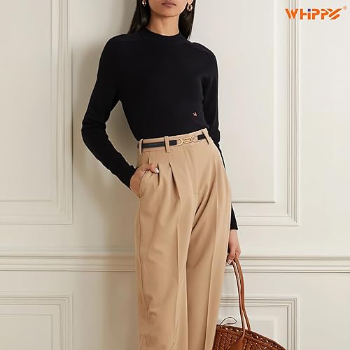 Miniatura 2 de WHIPPY Cinturón de cuero delgado ajustable para mujer, cinturón de hebilla de moda para vestido