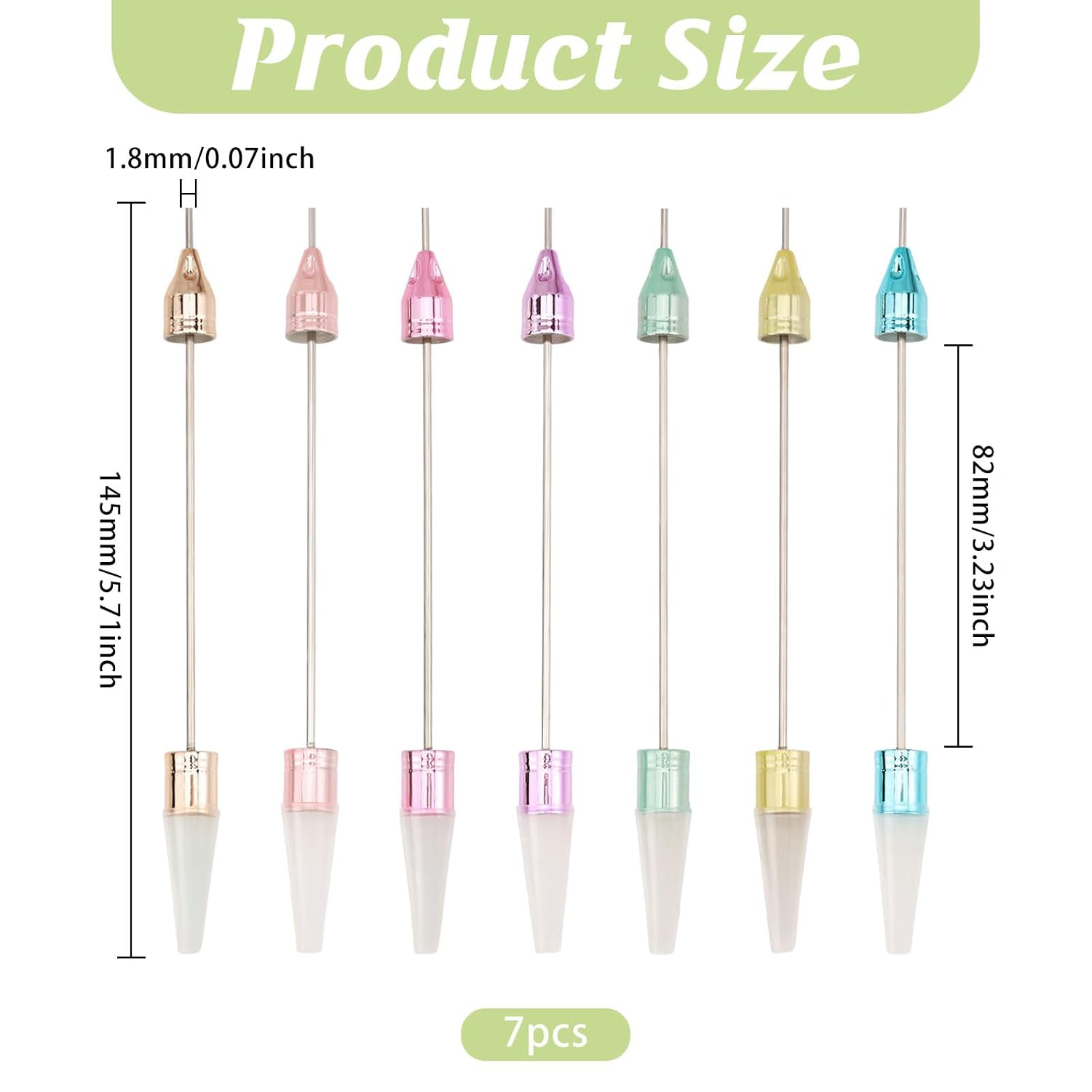 7 Pcs Beadable Rhinestone Picker Dotting Pen Dual-ended Beadable DIY Nail Design Tools for Pick Up and Place Gems Stones Crystals Art Crafts, 7 Colors