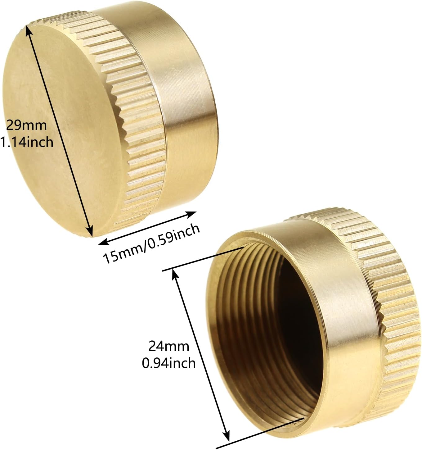 6-Pack Solid Brass Propane Bottle Refill Cap, Sealing Protective Cover for All 1lb Gas Tank Cylinders