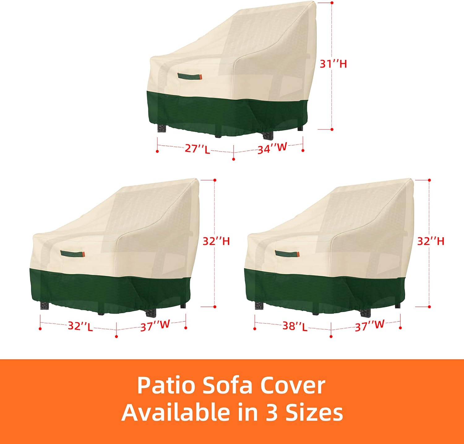 Umbrauto Patio Chair Covers Lounge Deep Seat Cover Waterproof Outdoor Lawn Patio Furniture Covers (38" L*37" W*32" H) : Patio, Lawn & Garden