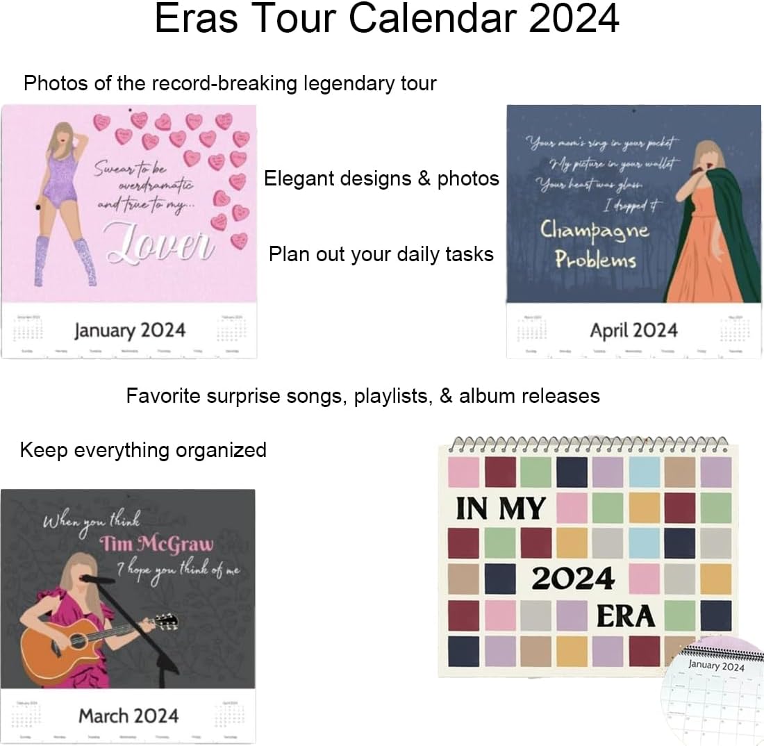 Eras Tour Calendar 2024 Taylor Wall Calendar 2024 Music sold by