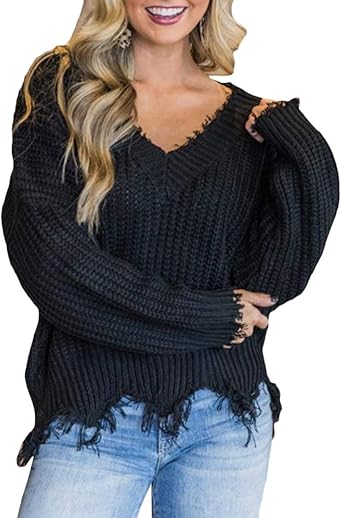 frayed oversized sweater