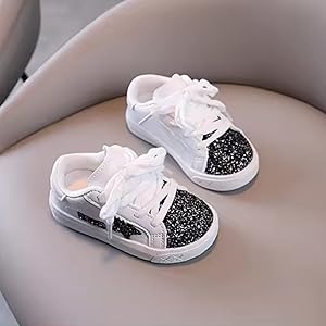Baskets Enfant Unisex Glitter à Brides – ContiKids Blanc – Taille 7 à 12