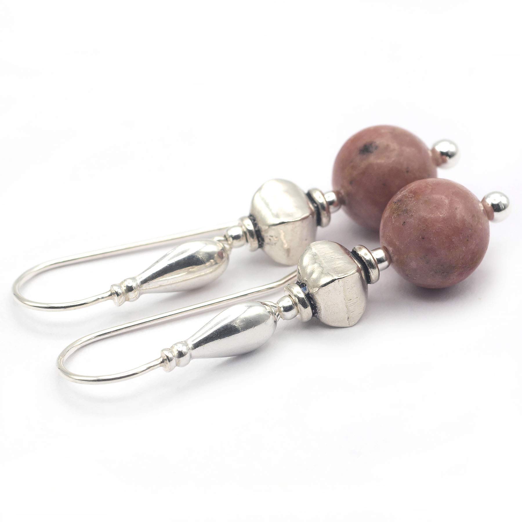 Pendientes Rodonita y Plata 925