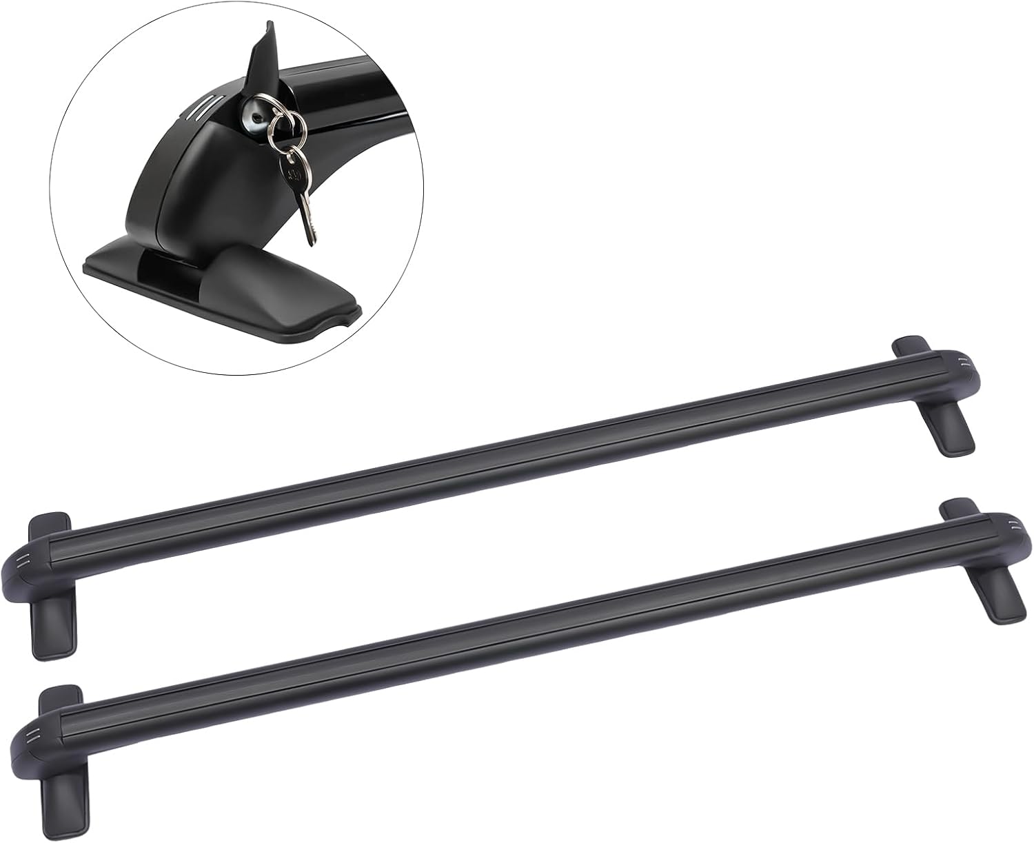 Roof Rack, Car Top Roof Rack Cross Bar Luggage Carrier Adjustable Window Frame Black Roof Bars (45.3'')