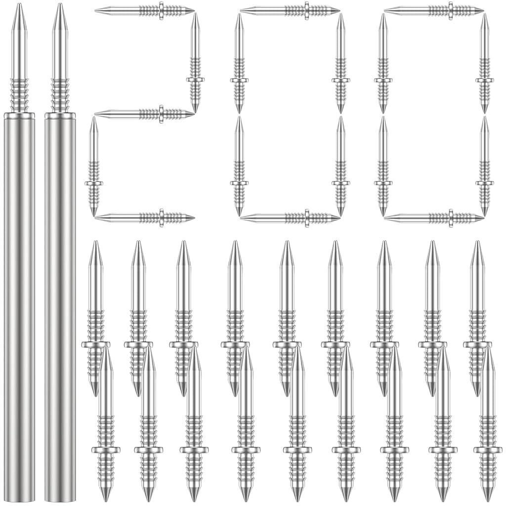 Serplex® 200Pcs Traceless Nails for Wooden Border Invisible Double-Headed Nails Threaded Screw Nails for Wooden Border Ins...