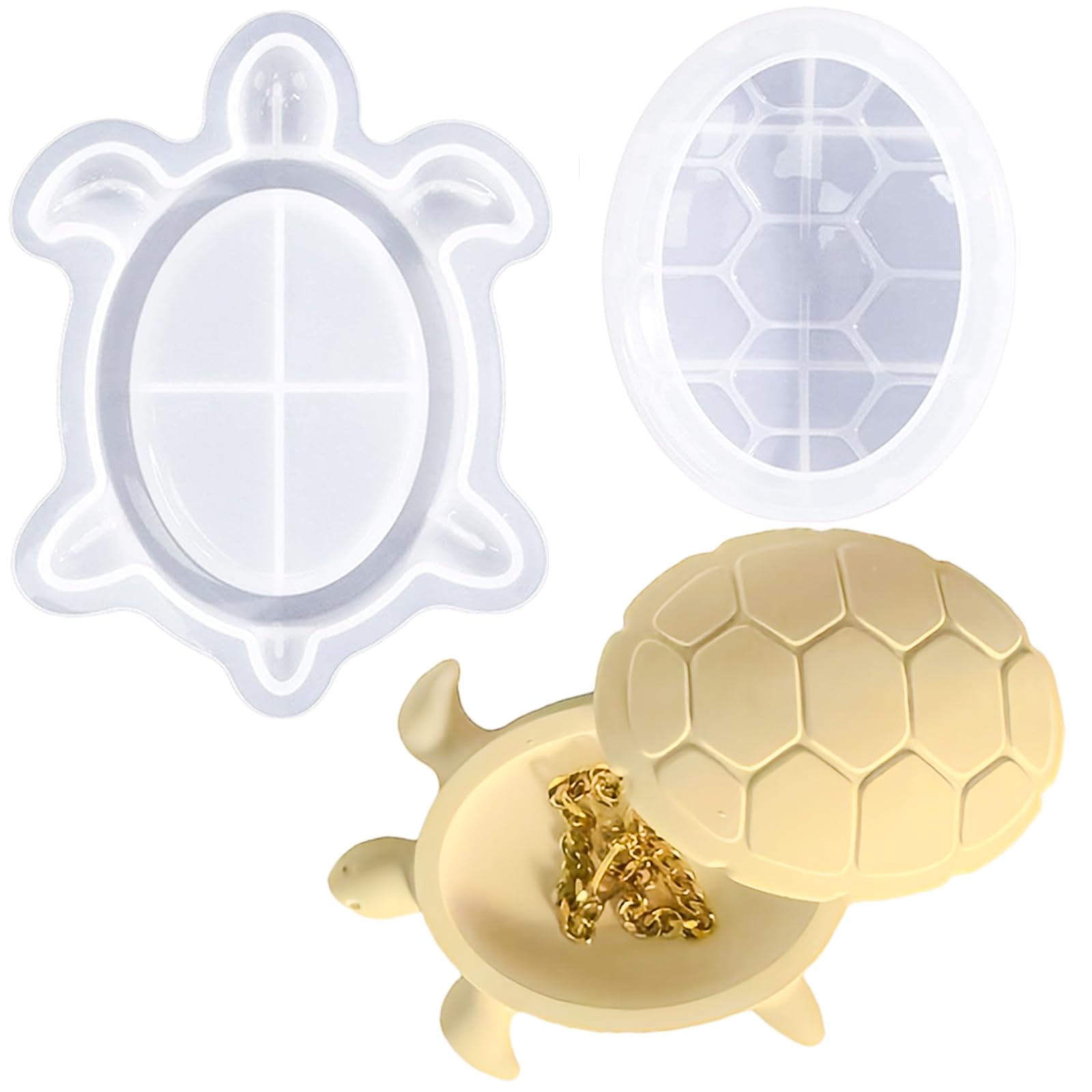 Boîte à bijoux silicone 3D tortue et moule résine loisirs créatifs