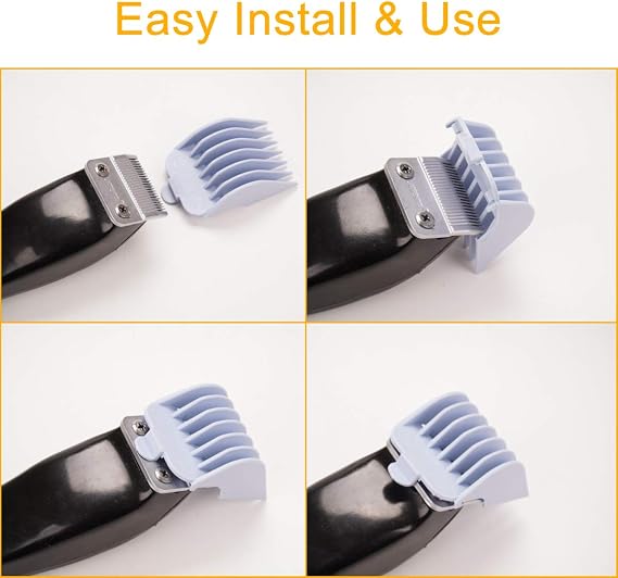 BESTBOMG 10 Color Professional Hair Clipper Guide Combs, Replacement Guards Set, Attachment Guide Combs, Great Fits for Many Clippers/Trimmers