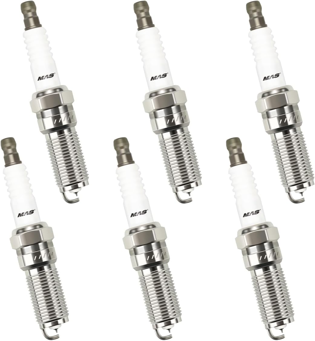 MAS Set of 6 Iridium Spark Plug 6509 Compatible with Cadillac CTS SRX Chevy Impala Colorado GMC Acadia Saturn Outlook 3.0L 3.6L V6 Replacement for 41-109 12622561 LTR6IX-11
