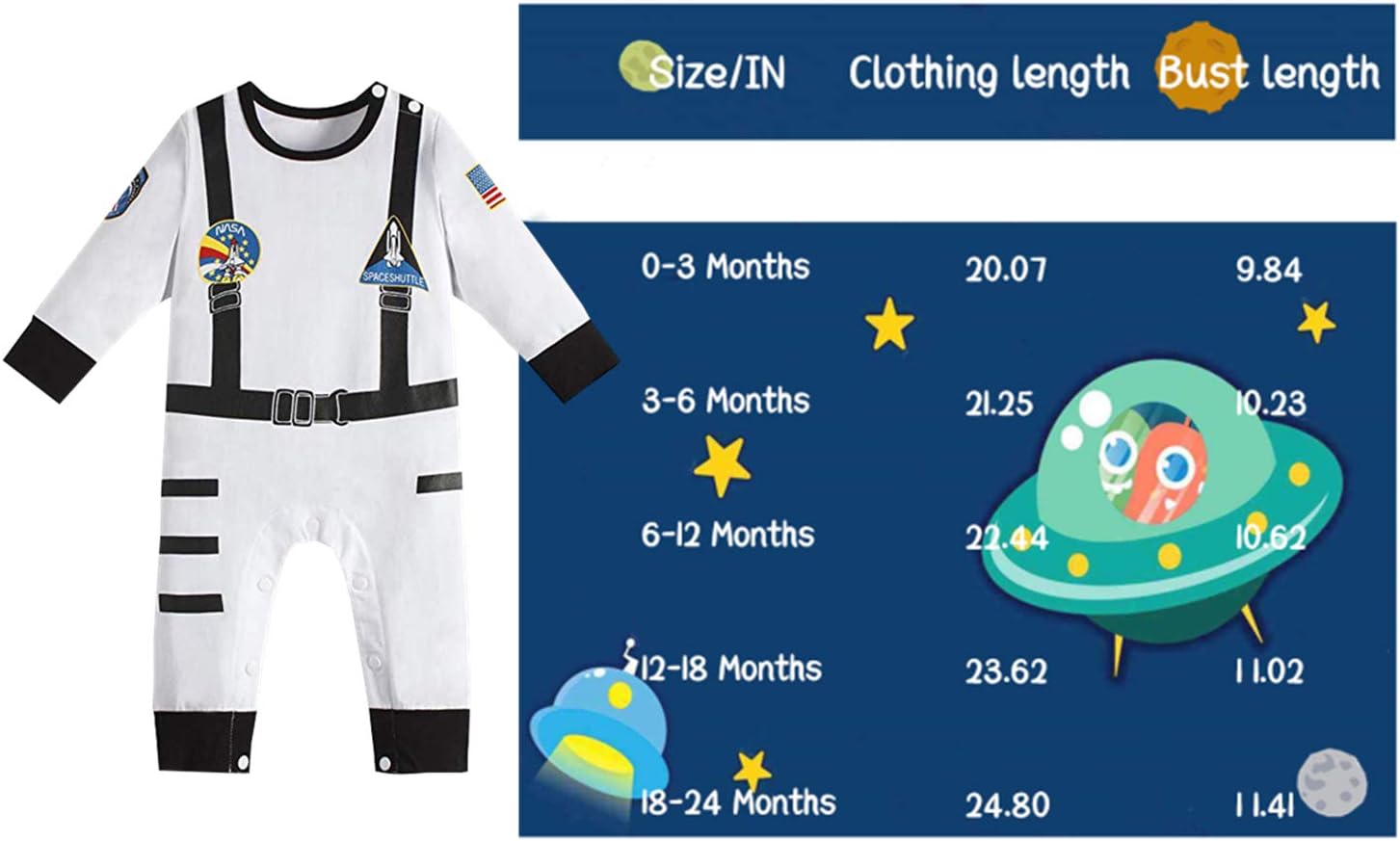 Paddy Field Baby Boys Girls Astronaut Suit Space Explorer Jumpsuit Cosplay Costume Halloween - Image 5