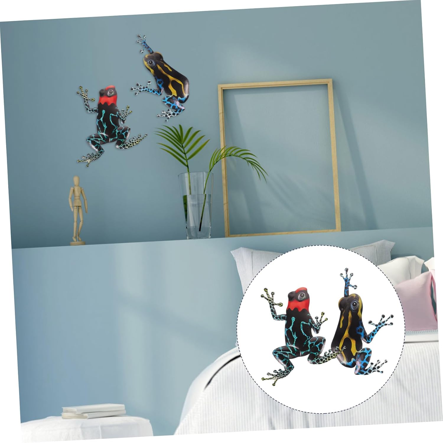 VANZACK Metal Wall Decor Frogs Iron Ornament Outdoor Garden Ornaments Wall Sculpture Art Wall Decoration?2 Pieces