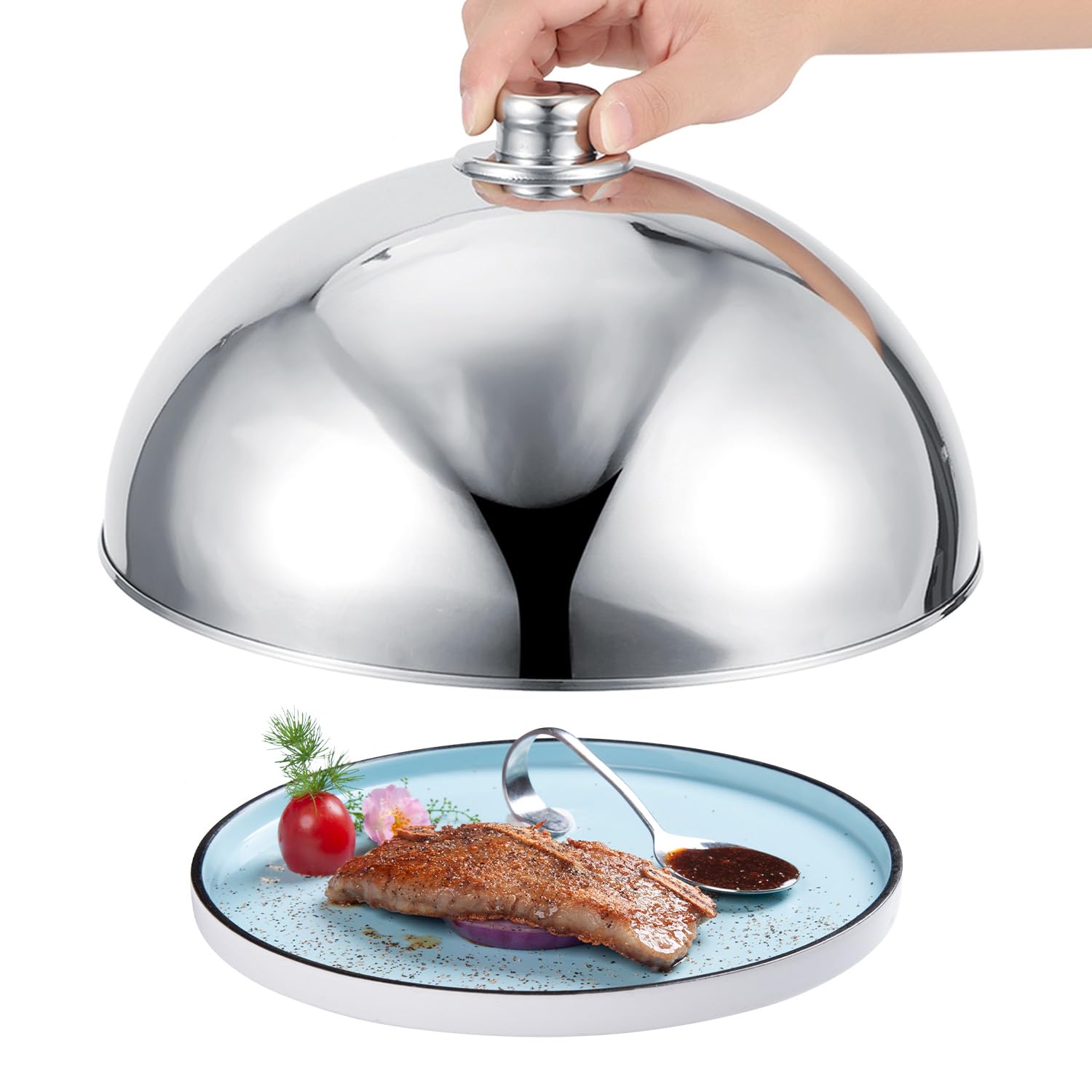 Amazon.com | Stainless Steel Food Dome Cover, 12.5 inch Cloche