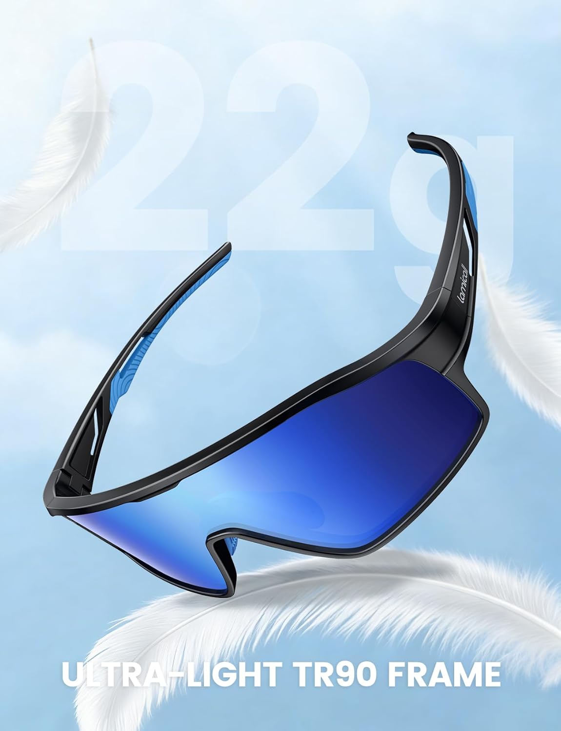 Lamicall Polarized Kids Baseball Sunglasses for Age 6-10 - UV400 Protection Sports Cycling Sun Glasses for Boys Girls
