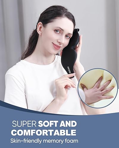 Miniatura 4 de Máscara de ojos para dormir para hombres y mujeres, paquete de 2 antifaz contorneada 3D para dormir y vendar los ojos, máscara de sueño nocturna