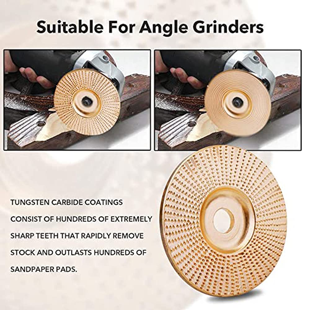 Rueda de Pulido, Amoladora Angular de 16 Mm de Diámetro, Disco para Tallar Madera, Muela Abrasiva, Disco Giratorio, Herramienta de Modelado de Lijado para Amoladoras Angulares (Dorado)