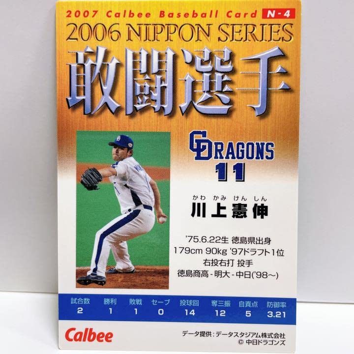 Amazon.co.jp: 中日ドラゴンズ 川上憲伸 日本シリーズ敢闘選手