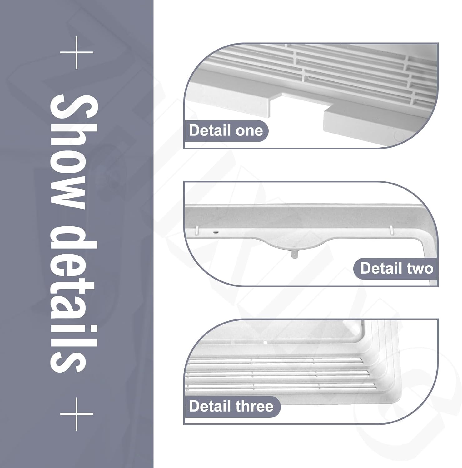 S97014094 Bathroom Fan Cover Grille and Lens for Br-oan NuTon HD50L, HD80L, 678, 679, 679FL, 679FLT, 680, 680FL, 680FLT, M680, Dimensions 11-3/4-inch x 10-5/8-inch, Lens 6-15/16-inch x 7-15/16-inch