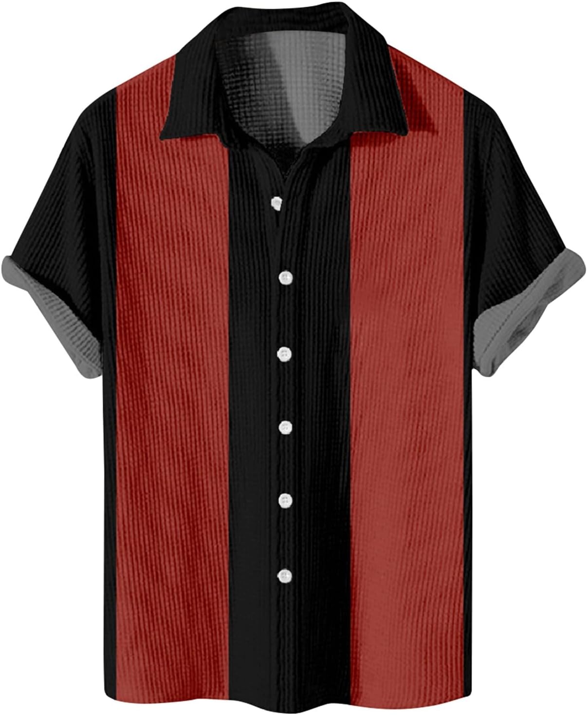 RTRDE Men's Casual Button Down Shirts Short Sleeve Striped Print Summer Beach Hawaiian Cuban Collar Shirts, M-8XL