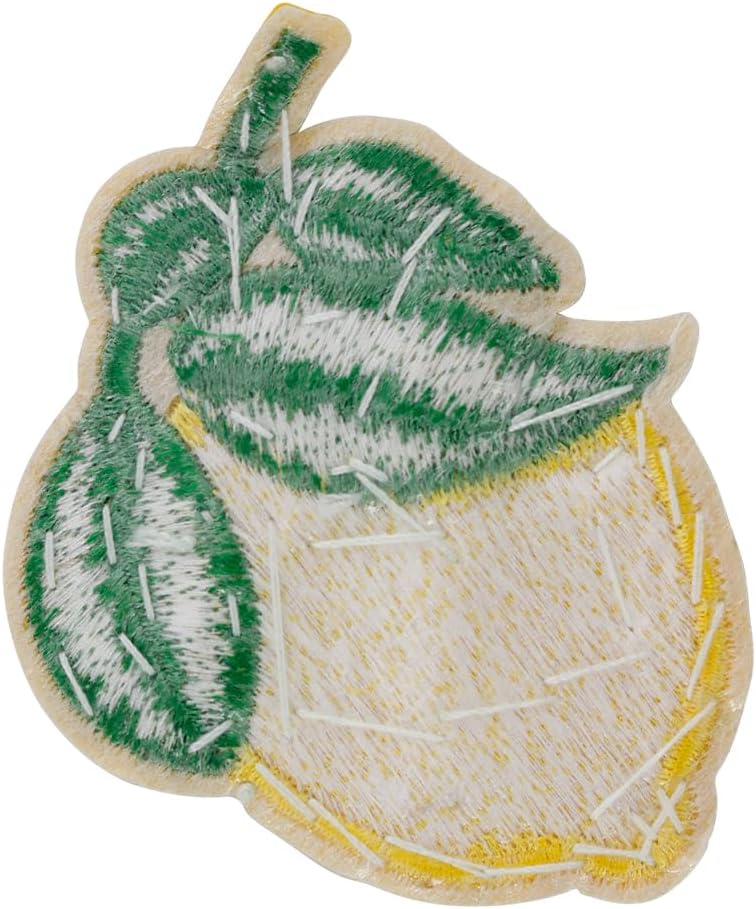 Lemon Beaded Fruit Patches Embroidery Patch Sew On DIY Project Accessory Cosmetic Collection Craft Sequin Applique 1 Piece (A)