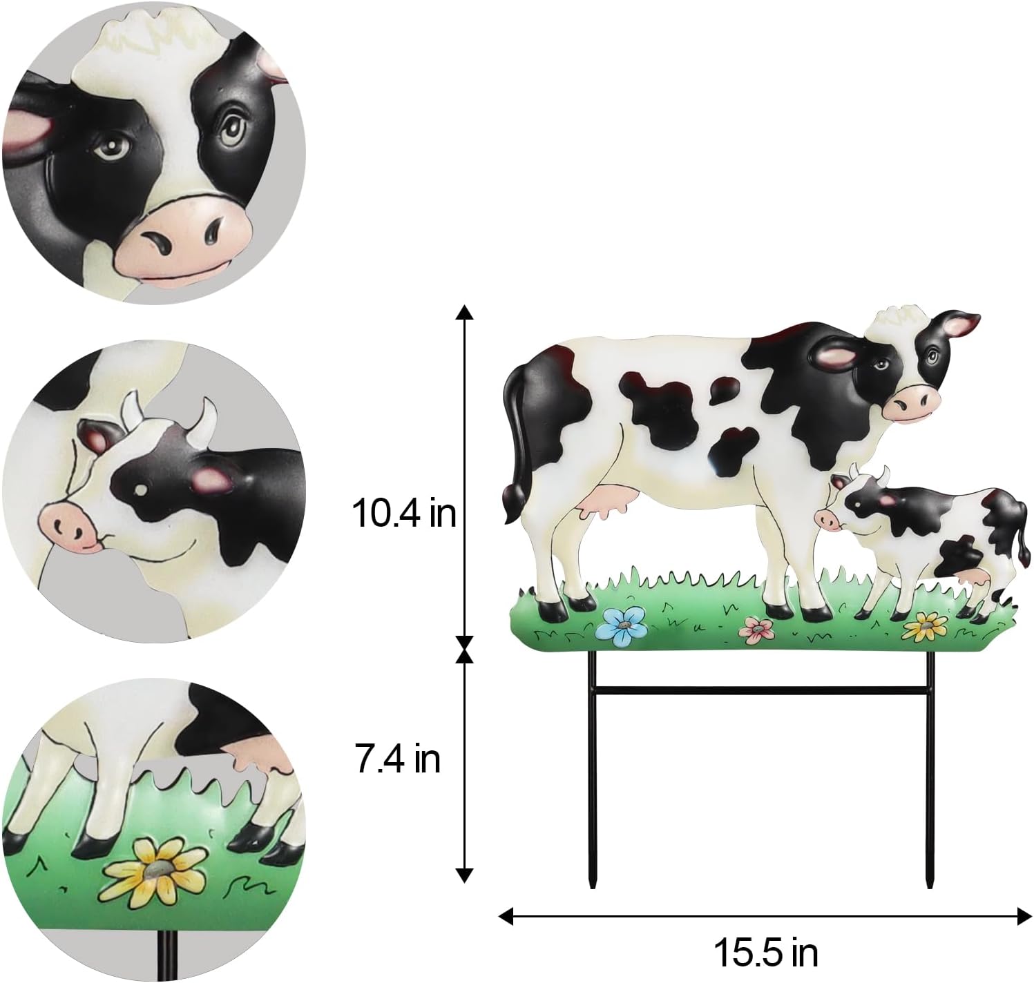 Decorative Garden Stakes with Cow Design,Ideal for Cow Lovers for Yard Art, Outside, Patio, Outdoor Decor, Garden Decorations, Lawn Ornaments