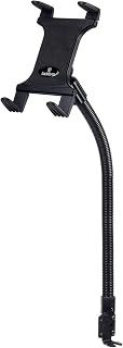 Tackform Tablet Mount for Car and Truck Industrial 18 Inch Aluminum Rod Gooseneck Seat Rail Holder for Taxi, Van, Vehicle, Semi, etc. Compatible with iPad, Galaxy, Surface Pro and More.