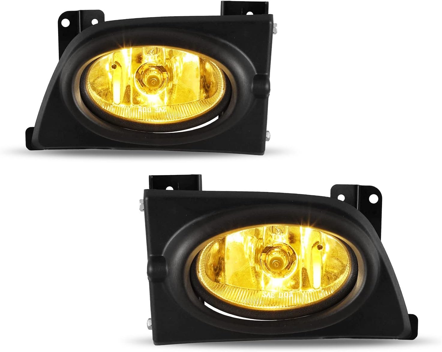Fog Lights for Honda Civic Sedan 4 Door 2006 2007 2008 with H11 12V55W Bulbs Fog Lamps Assembly Replacement Included Wiring Kits & Switch- 1 Pair (Yellow Glass Lens)