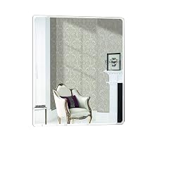 Bathroom Mirror Cosmetic Mirror Geometric Wall Mounted Straight Edge Decorative Mirror Frameless Wall Mirror for Bathroom
