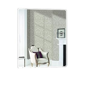 Bathroom Mirror Cosmetic Mirror Geometric Wall Mounted Straight Edge Decorative Mirror Frameless Wall Mirror for Bathroom