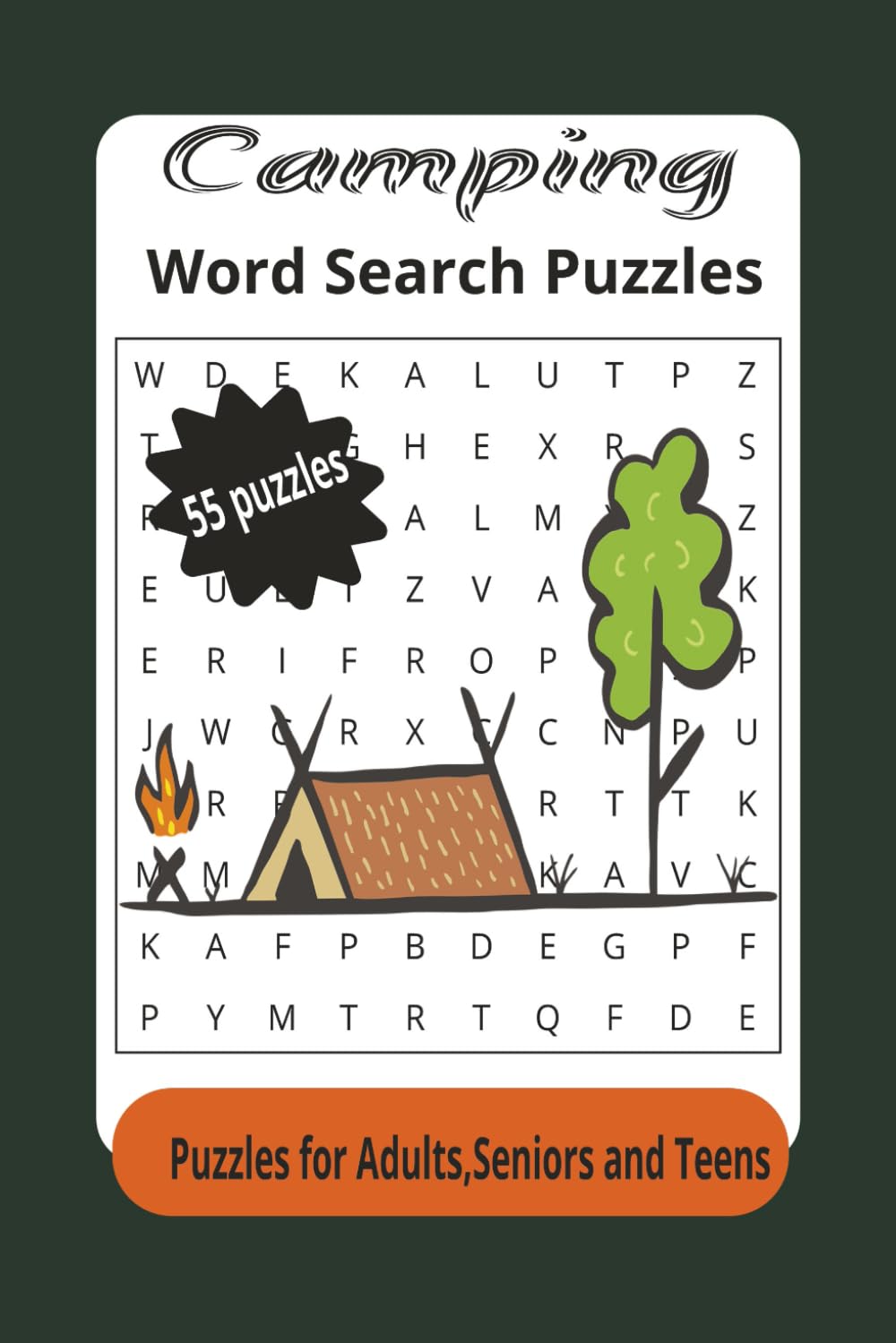 Camping Word Search Book: Word search for adults, seniors and teens, 6x9 inches ,55 puzzles...Camping, hiking and outdoors fun and relaxing
