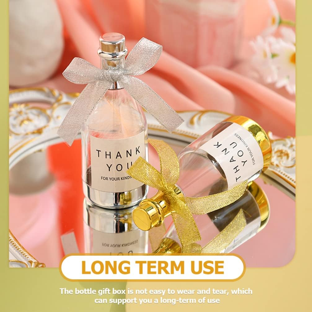 Toyvian 20Pcs Gold Bottle Container Candy Bottle Plastic DIY Favor Candy Jars Party Favor Containers for Baby Shower Bridal Shower Wedding Birthday Party