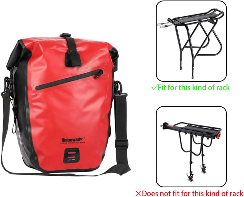 Rhinowalk Bike Bag Waterproof Bike Pannier Bag for Bicycle Cargo Rack Saddle Bag Shoulder Bag Laptop Pannier Rack Bicycle Bag Professional Cycling Accessories