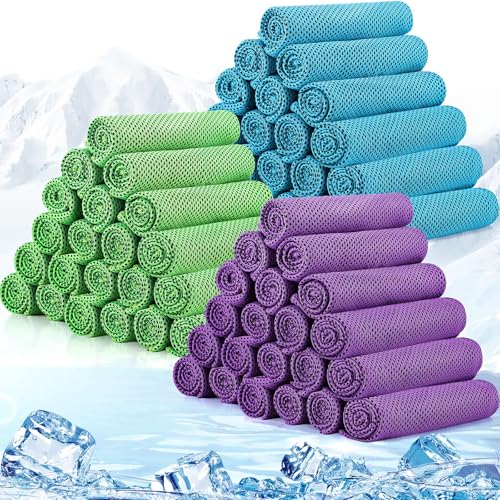 Image of Redbaker 90 Pcs Cooling Towels Bulk for Neck Face 40 inchx12 inch,Bright Color