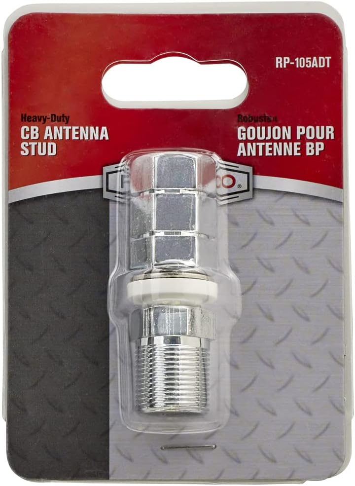 RoadPro RP-105ADT Heavy Duty Chrome Plated Antenna Stud with SO-239 Connector