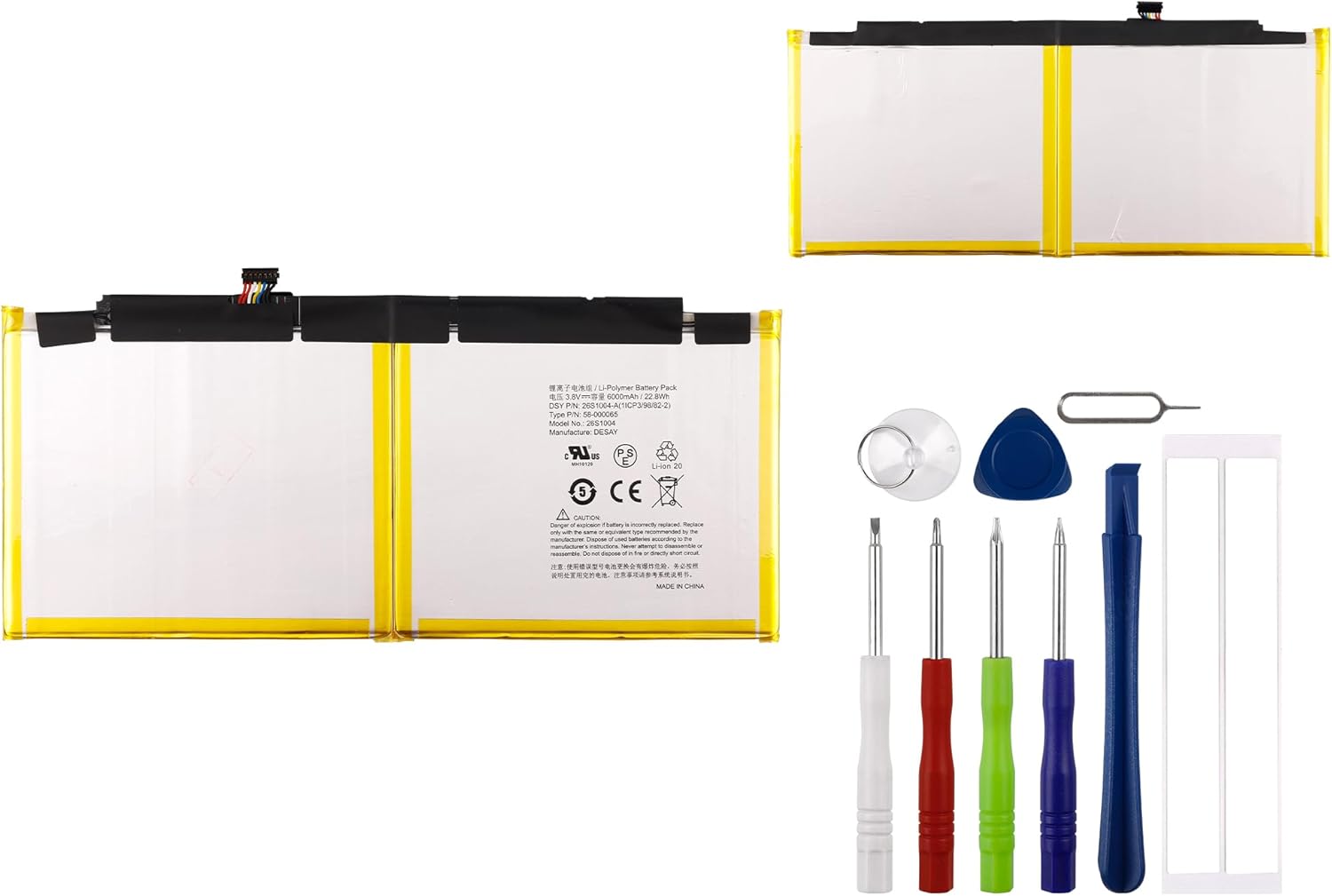 Replacement Battery 26S1004 58-000065 Compatible with HDX 8.9" 3rd Gen / 4th Generation with Tools