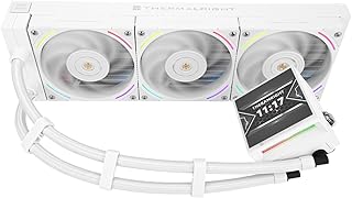 Thermalright Hyper Vision 360 ARGB White AIO CPU Liquid Cooler,IPS LCD Screen with 480x480 Resolution,for AM5/Intel LGA1851/1700,3.95in Magnet-Absorbent LCD Screen for Images,White CPU Water Cooling