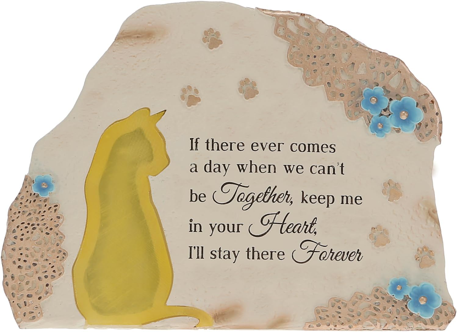 Pavilion Gift Company - Cat Memorial 7" Solar Powered Garden Stone Bereavement Loss of Pet Kitty Kitten Feline in Memory Piece