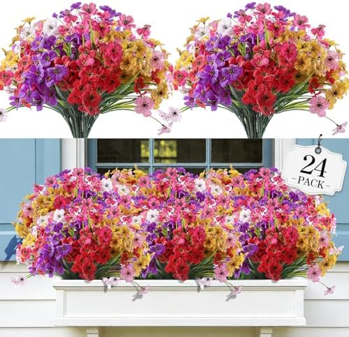 AGIRL Artificial Flowers Outdoor UV Resistant Fake Plant Garden P...