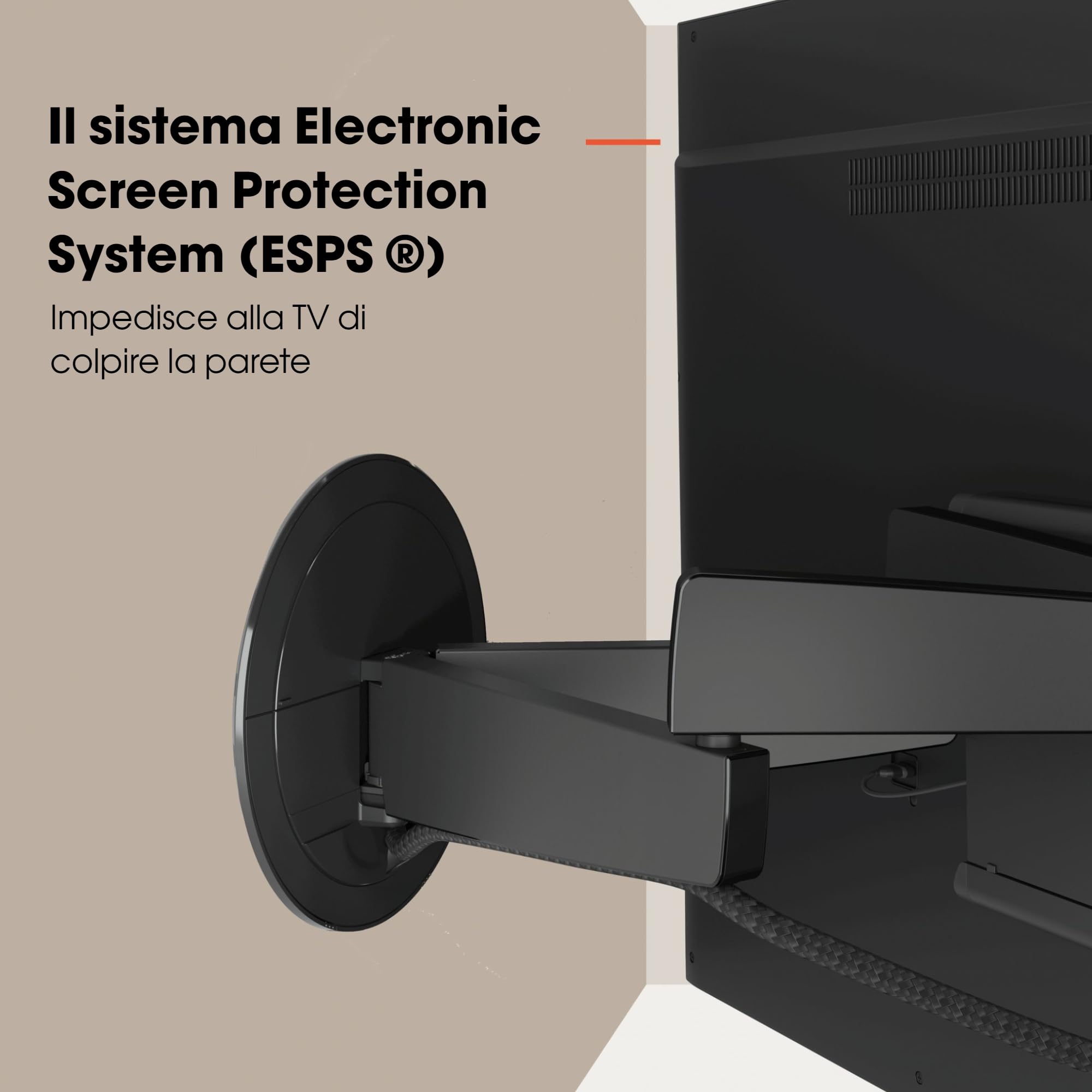 Vogel's Signature TVM 7675 - Supporto a parete motorizzato elettrico telecomandato, Da TV 40 a 77 pollici, Orientabile fino a 120°, max 35 kg, VESA 200 x 100 fino a 600 x 400 | Il nostro più intelligente: completamente automatico, rotazione 120°, 35 kg, V