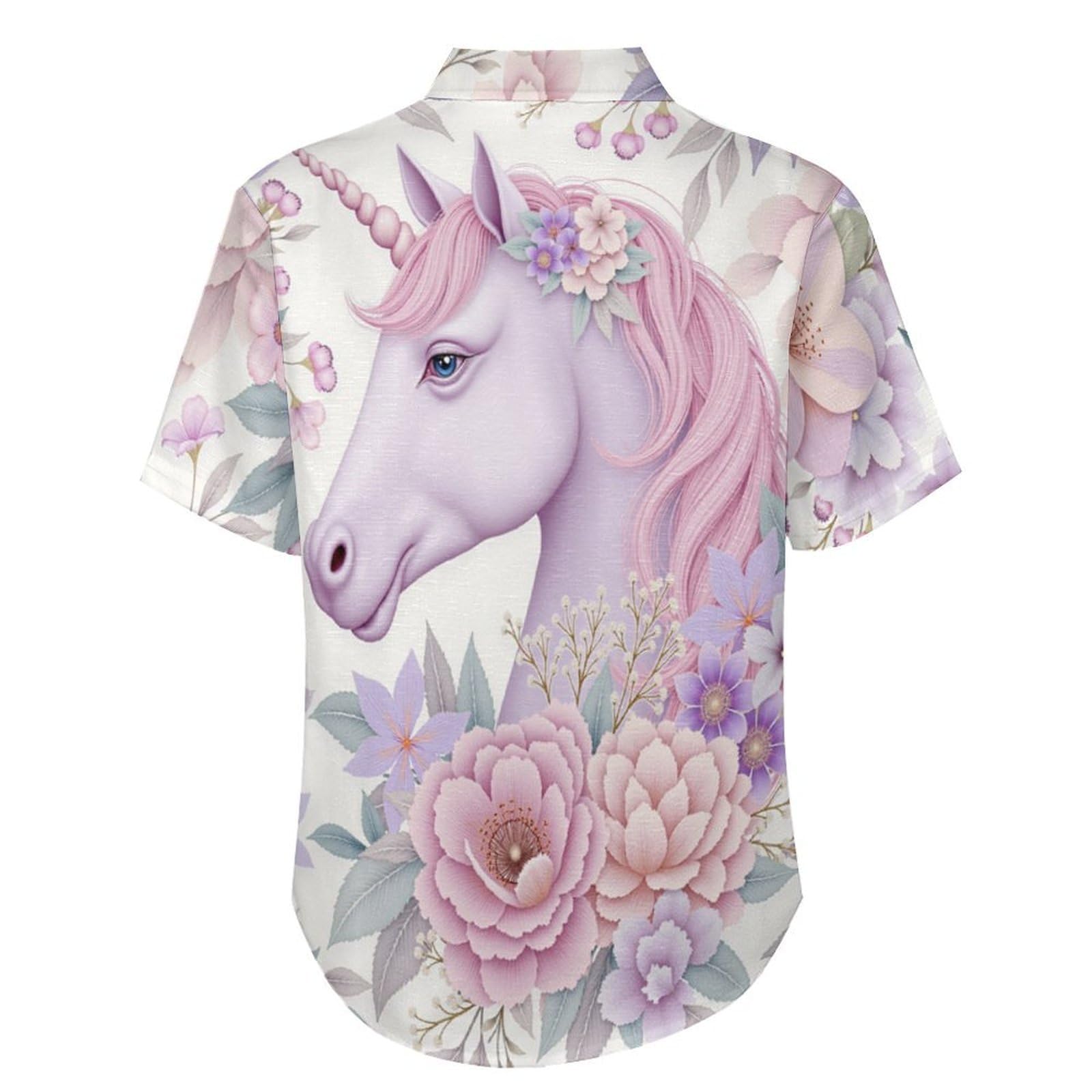 Camicie da Uomo a Maniche Corte con Stampa della Fiori Cavalli Sogni Animali, Casual Leggere Bottoni Camicia con Tasca Frontale, per Vacanze Spiaggia Estate