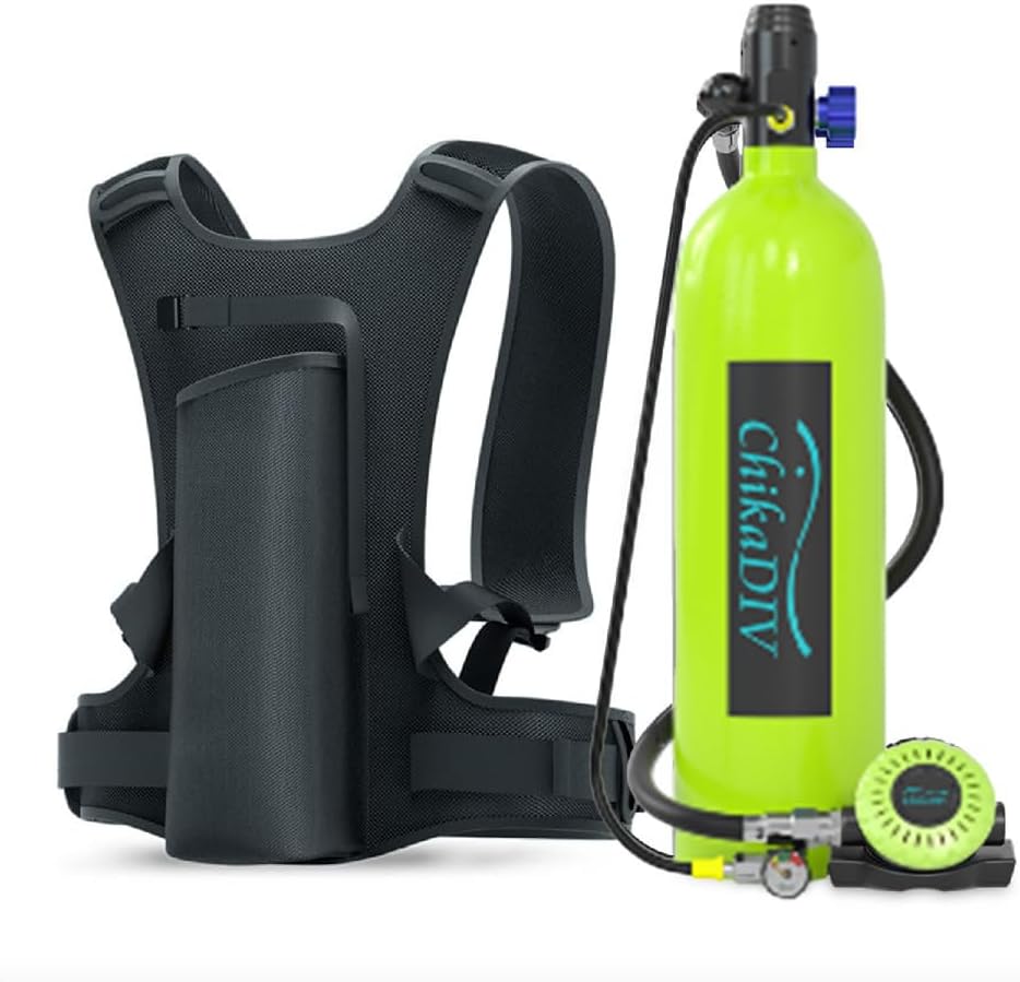 1.9L Mini Lung Diving Tank Portable Scuba Tank Set 30-35 Minutes Backup Air Supply for Emergency Underwater Activities and Snorkeling