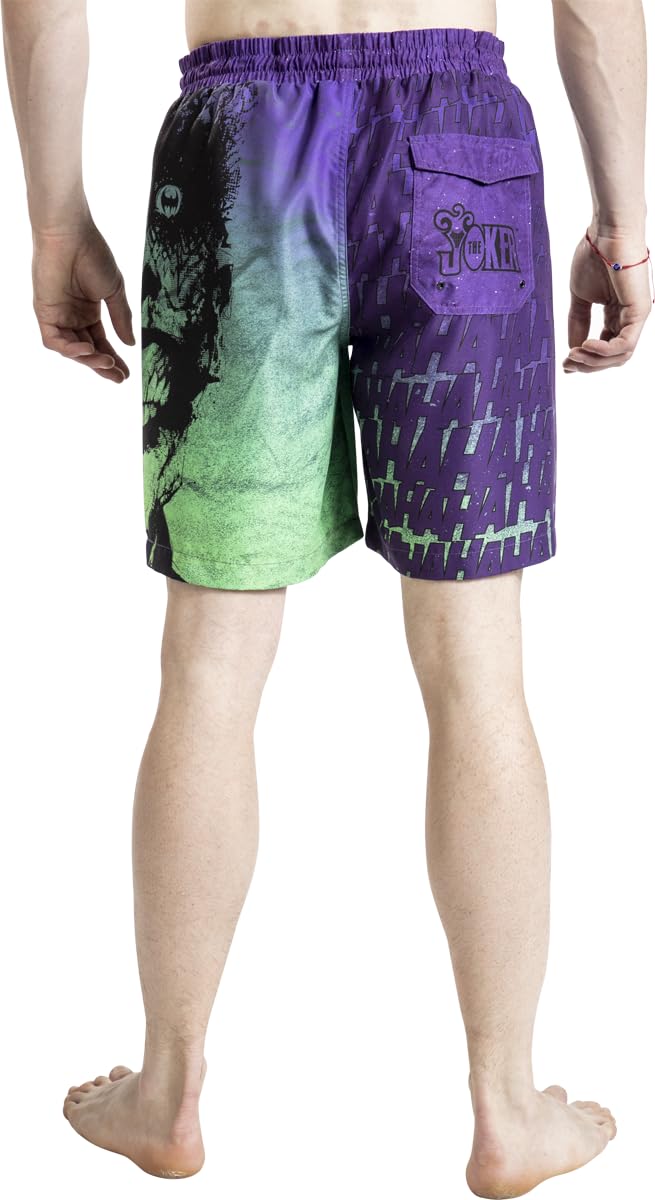BATMAN Joker - Ha Ha Homme Short de Bain Multicolore 100% Polyester (recyclé)
