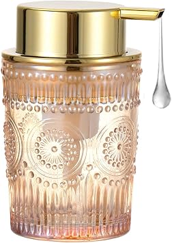 Foaming Hand Soap Dispenser,Glass Foam Soap Dispenser,Refillable Liquid Soap Dispenser,Lotion DispenserA4-10-US