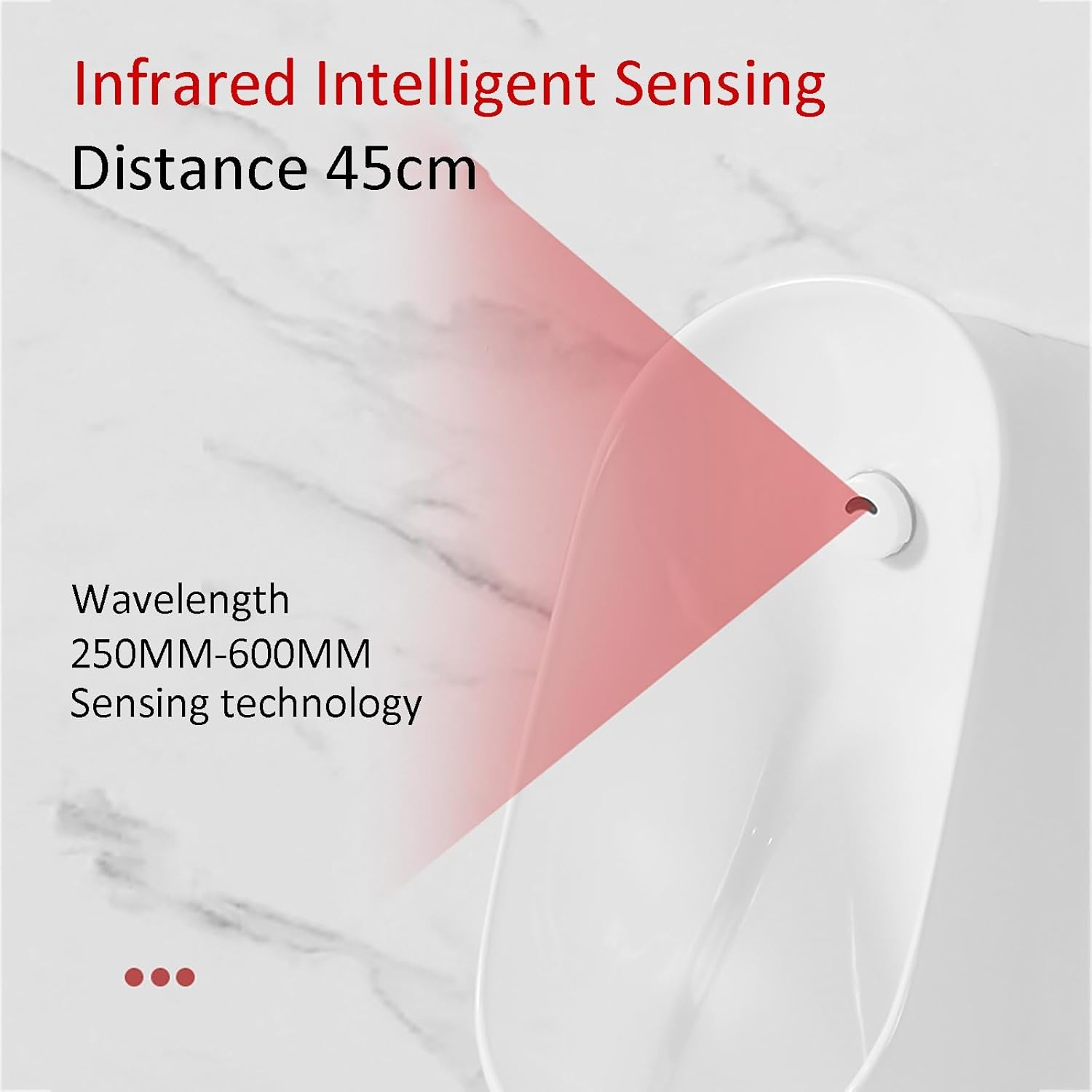 Urinals for Men, Wall Mounted Urinal in Ceramic White, Ceramic Urinals with Sensor Flush Valve, Urinals for Men Spill Proof Nighttime, Urinals for Men Bathroom, for Bathrooms, Hotels, Shoppin