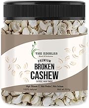 THE EDIBLES Broken Cashews Piece, Split Nut 500g, Kaju Tukda, Cashew Nuts, Healthy Snacks, Crunchy Nuts, Grocery Items [Jar Pack]