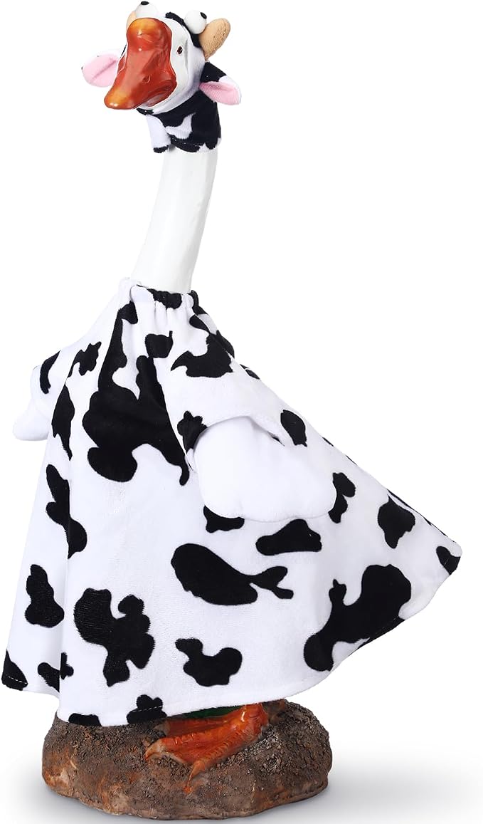 Cow Goose Outfit Clothes for 23" High Cement or Plastic Goose Lawn Clothing Porch Garden Costume