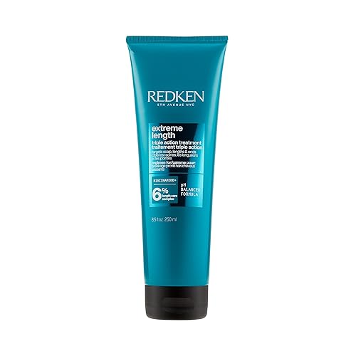 Redken Redken Máscara de tratamiento de triple acción de longitud extrema, máscara de enjuague con biotina y niacinamida